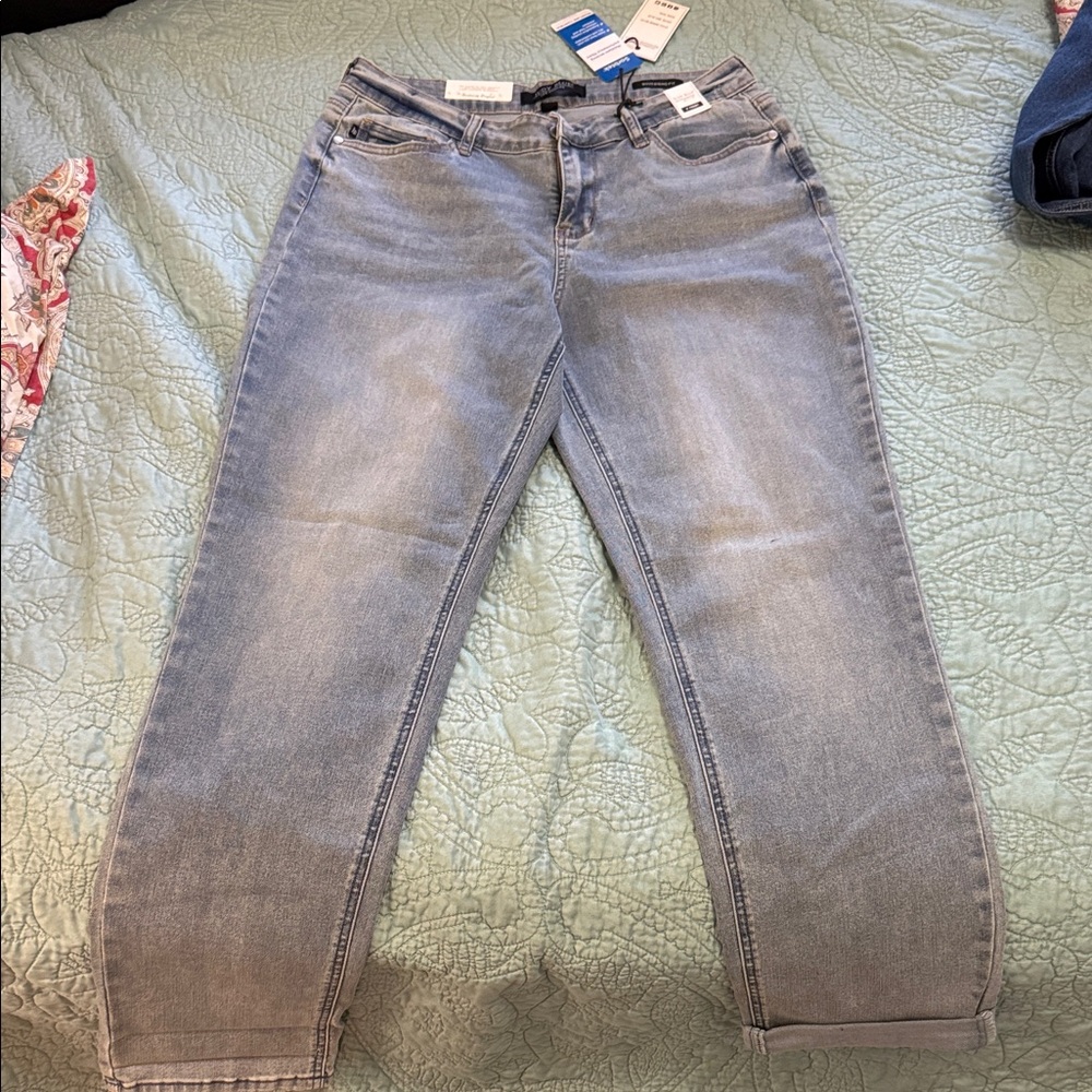 Judy Blue Light Gray Straight Leg Jeans